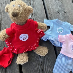 kledingmaat 20 - 23 cm voor kleine berenpoppen berenkleding pluche teddy overhemd broek
