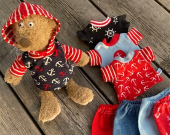 Clothing for bears size 20-23 cm hoodie + pants mix it bear clothing plushie teddy ANCHOR maritime