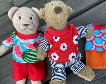 Doll clothes for bears size 22 cm T-shirt pants bear clothes mix it