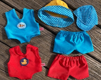 Abbigliamento taglia 26-28 cm, costume da bagno per scimmie, pecore e orsacchiotti di peluche.