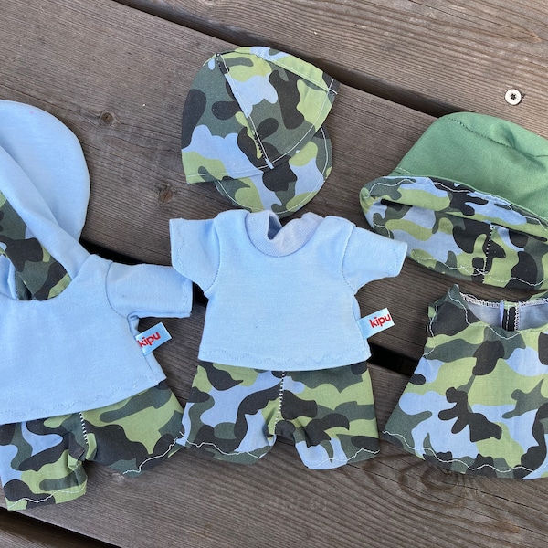 KLEIDUNG für Äffchen Gr. 20 cm Puppenkleidung camouflage Zwillinge