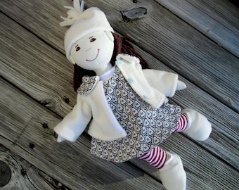 Puppenkleidung Gr. 36 - 38 cm mit Jacke handmade Winterset " Birnen "