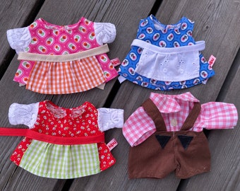 KLEIDUNG Puppenkleidung für Plüschtier Äffchen Gr. 20 cm Dirndl + Schürze Trachtenmode