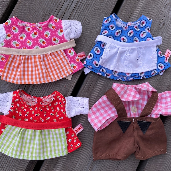 KLEIDUNG Puppenkleidung für Plüschtier Äffchen Gr. 20 cm Dirndl + Schürze Trachtenmode