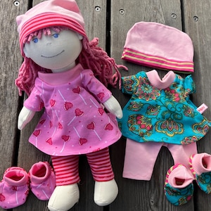 Doll clothes size 30 cm dress + leggings + beanie clothing handmade