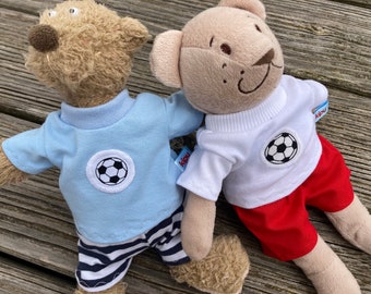 T-SHIRT für Bären Gr. 20 - 23 cm Fussball Puppenkleidung Kleidung Shirt Teddy Fussballdress