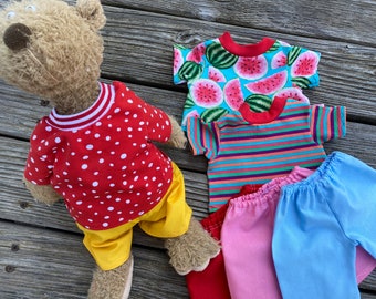 Clothing size 30 - 35 cm for bears T-shirt + trousers bear clothing mix it