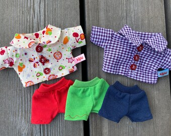 KLEIDUNG Hemd Bluse für Baby Äffchen Gr. 15 - 16 cm Äffchen Puppenkleidung