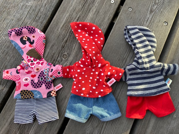 Handgemachtes Puppenkleidung-Set - Pulli + Hose + Mütze Für 20 Cm Plüschtiere