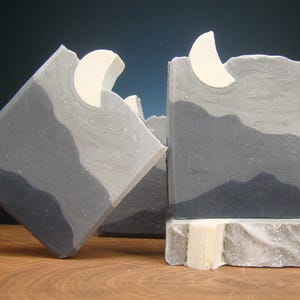 Greylit Mountain // Natural Handmade Soap with Unique Landscape Design & Embeds