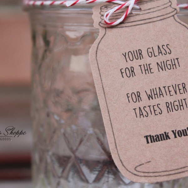 Mason Jar Favor Tag Etsy