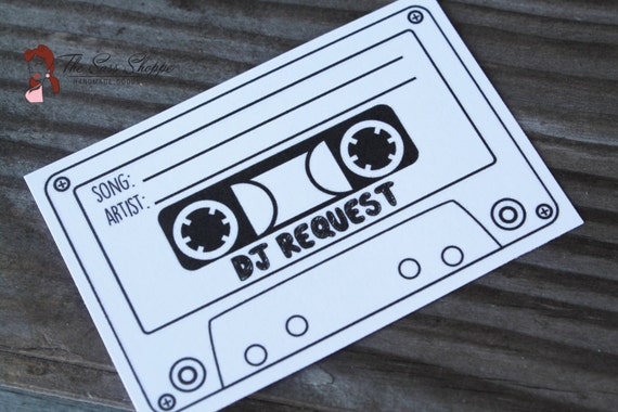 DJ Song Request Slips Retro Inspired Cassette Design for - Etsy