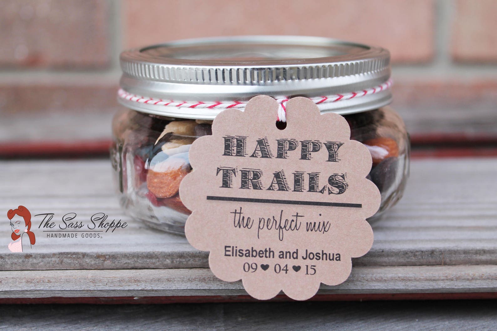 HAPPY TRAILS Trail Mix Favor Tag Scalloped Edge and Etsy