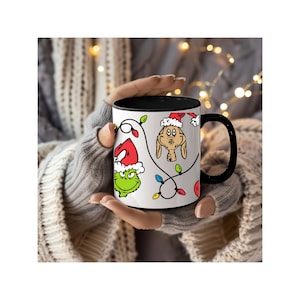 Taza navideña del Grinch Taza navideña divertida Taza de café del Grinch Regalo de Navidad para el maestro Ideas de regalos del Grinch Regalo para mejores amigos Regalo familiar Taza con acento