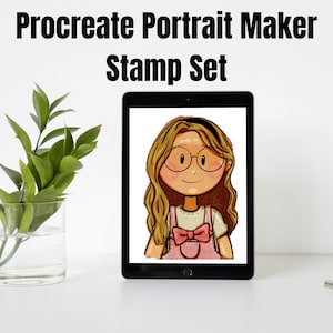 Kit Cute Portrait Creator, Francobolli Procreate, Teste Procreate, Set di pennelli Procreate, Pennelli Procreate, creatore di cartoni animati, bambini, capelli, facile