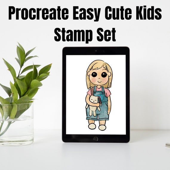 Easy Cute Kids Stamp Set, Procreate Body Stamps, Procreate Heads