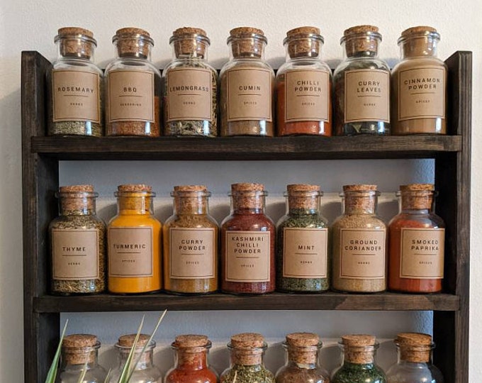 Rustic Wooden Spice Rack Handmade From Reclaimed Wood With Open Top ...