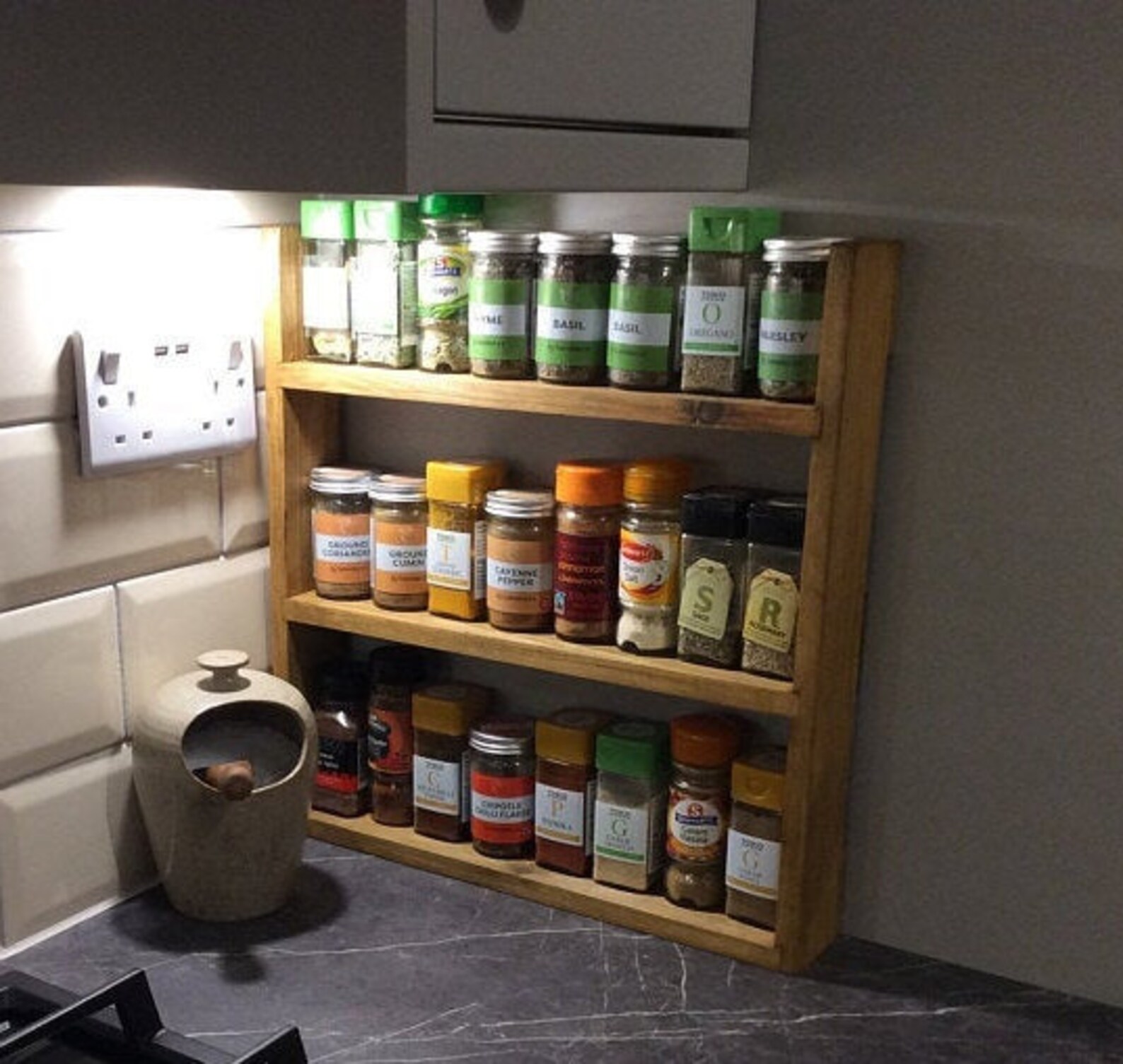 Handmade Rustic Spice Rack 3 Shelves Reclaimed Wood Kitchen - Etsy UK