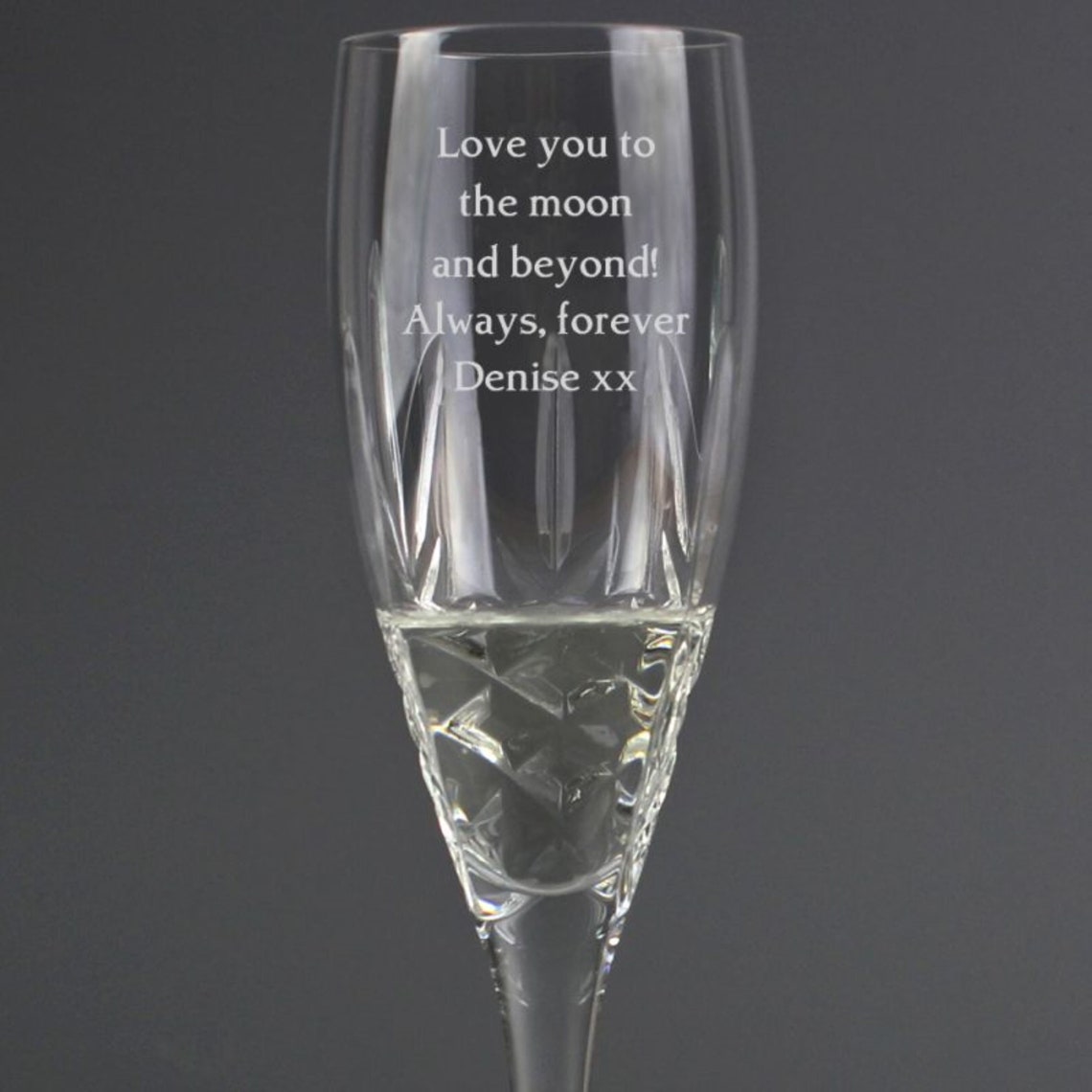 Personalized Crystal Champagne Flute Glass Custom Engraved Etsy