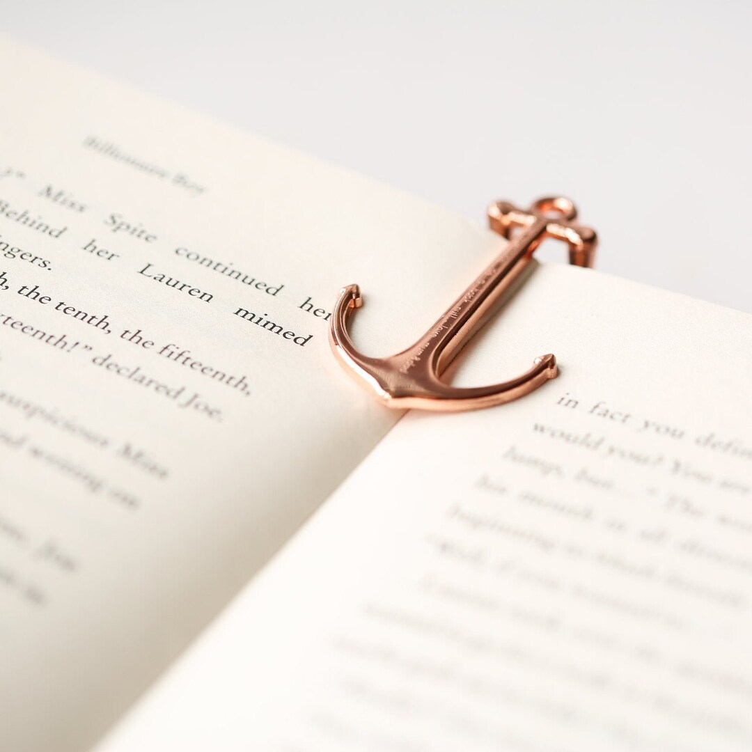 Personalized Anchor Bookmark, Rose or Gold Coated Metal, Engraved ...