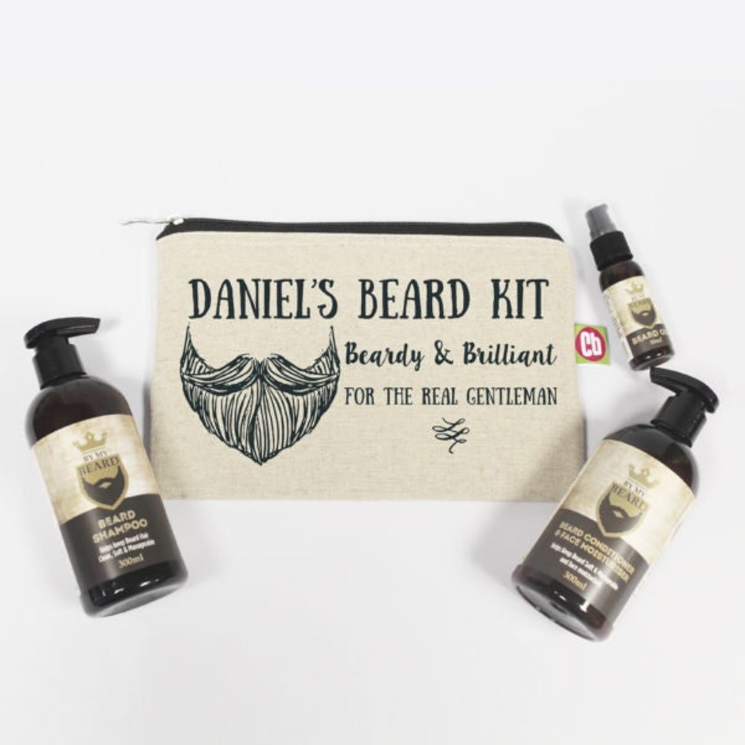 Personalized Men's Beard Grooming Kit Set, Gift for Him, Men's