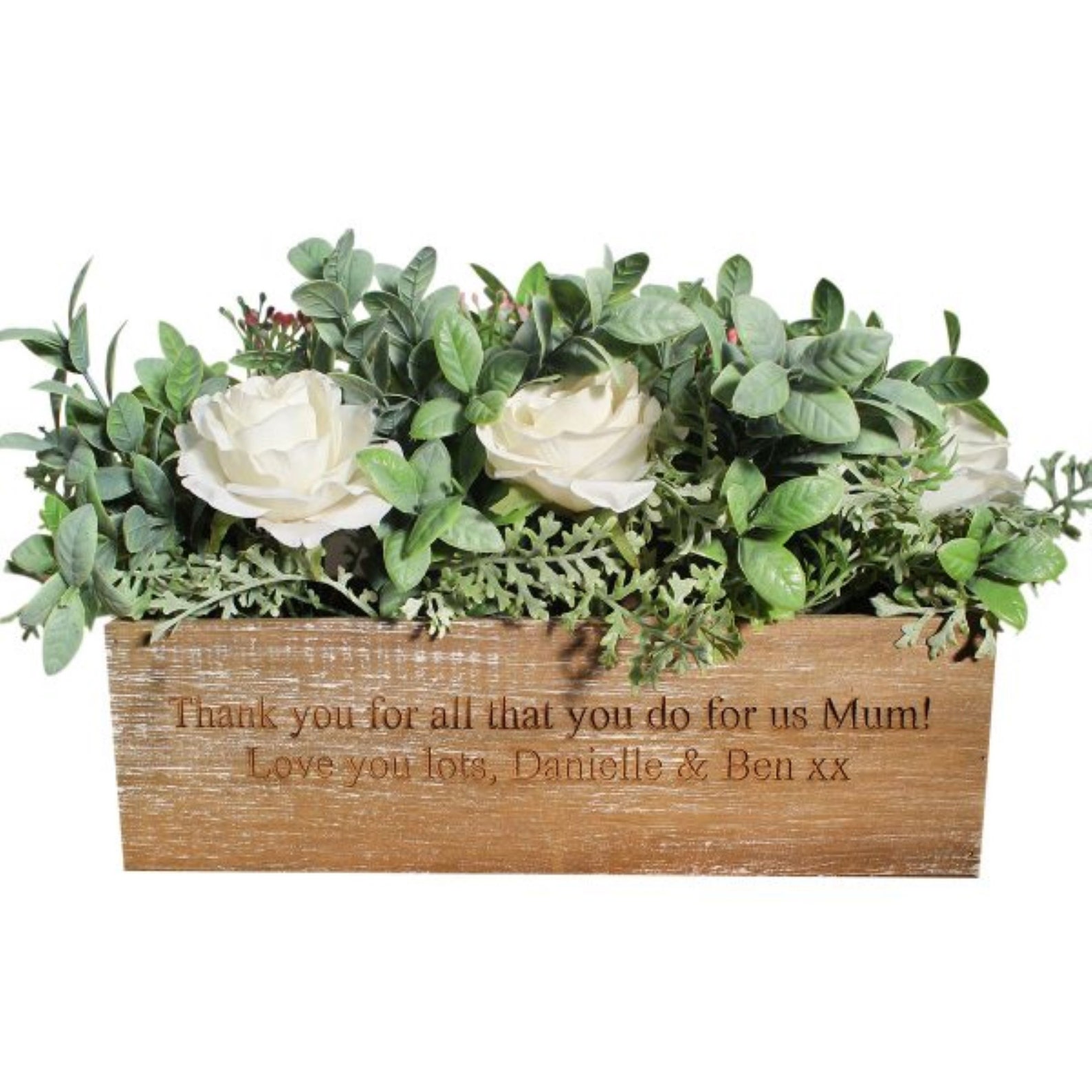 Personalized Artificial Flower Box Gift for Home Gift for Etsy