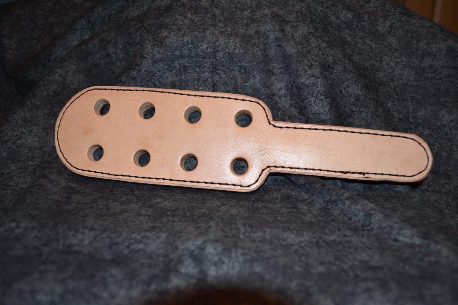 Leather Spanking Paddle Natural with Holes Etsy