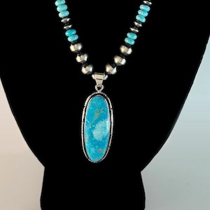 Sterlingzilveren Blue Ridge turkoois hanger ketting