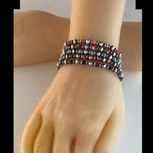 White Fox Creation: sterling armband met Navajo-parel en edelsteen