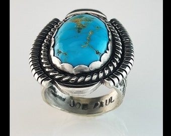 Sterling刻印　ターコイズ　キングマン　リング Sterling and Kingman Turquoise Ring Size 9 3/4 - Etsy