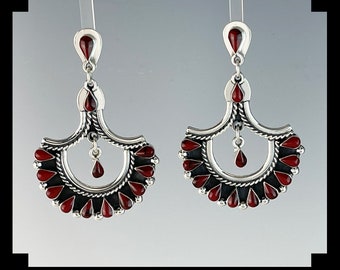 Graceful Sterling and Red Jasper Earrings
