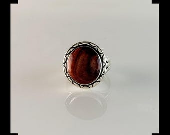 Handcrafted Sterling and Purple Spiny Oyster Ring  Size 8 1/2
