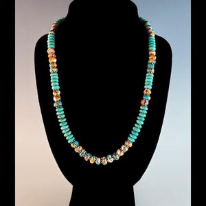 White Fox Creation: Turquoise and Spiny Oyster Unisex Choker