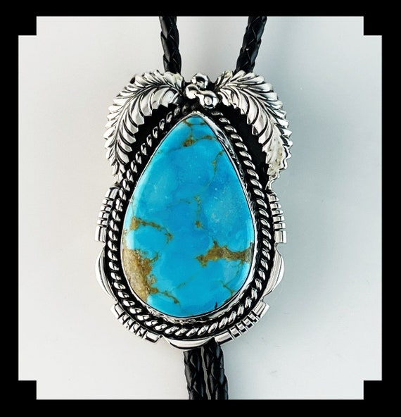 Huge Joe Paul Native American Navajo Sterling Silver Eagle Bolo Tie Signed Joe Paul Huge Joe Paul Native American Navajo Sterling Silver Eagle Bolo Tie Signed Joe Paul