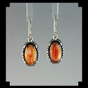 Handcrafted Sterling and Spiny Oyster Earrings