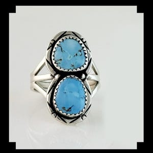 Rare Golden Hills Turquoise Ring Size  8 3/4