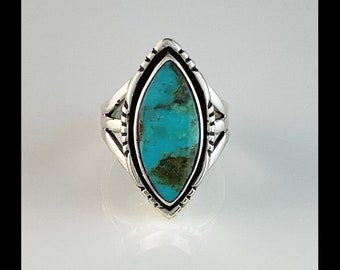 Sterling and Kingman Turquoise Ring  Size 6 3/4