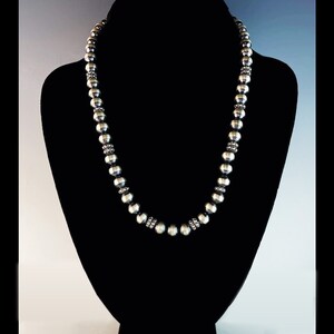 White Fox Creation: Chunky Sterling Navajo Pearl Necklace