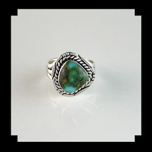 Anillo turquesa de oro esterlina y sonorense tamaño 7 1/4