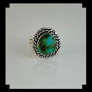 Bague turquoise en or sterling et sonora taille 6 3/4