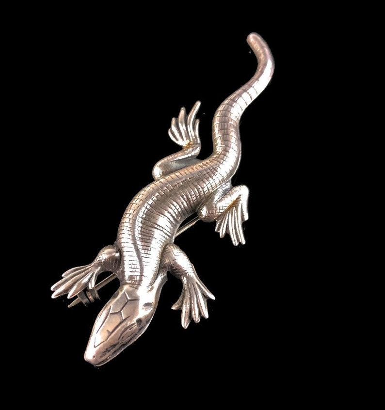 Vintage Sterling Gecko PinBrooch
