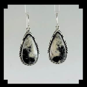 Handcrafted Sterling and White Buffalo Earrings
