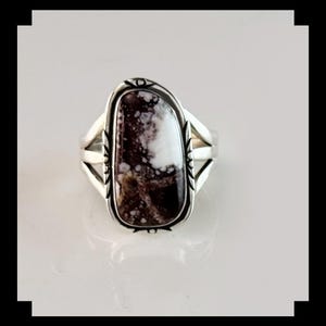 Handcrafted Sterling and Wild Horse Magnesite Ring 9 1/2