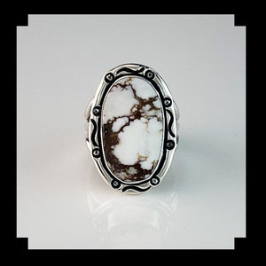 Sterling and Wild Horse Magnesite Ring   Size 6 3/4