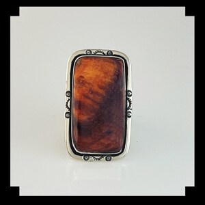 Sterling and Spiny Oyster Ring   Size 9 3/4