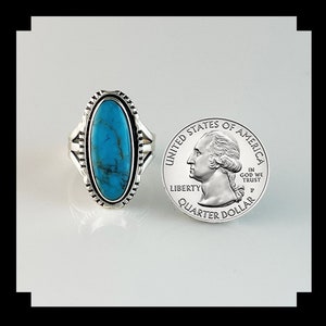 Kingman Turquoise Stacker Ring - Size 8