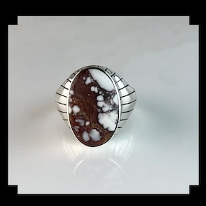 Sterling and Wild Horse Magnesite Men&#39;s Ring   Size 12 1/4
