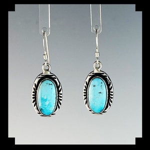 Sterling en Blue Ridge turquoise oorbellen