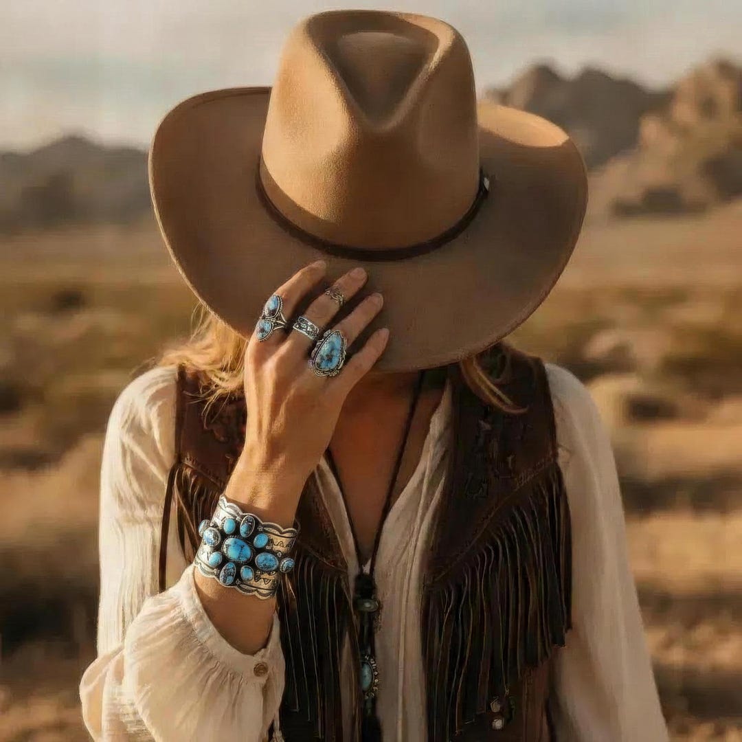 Native American Sterling and Golden Hills Turquoise Cuff Bracelet