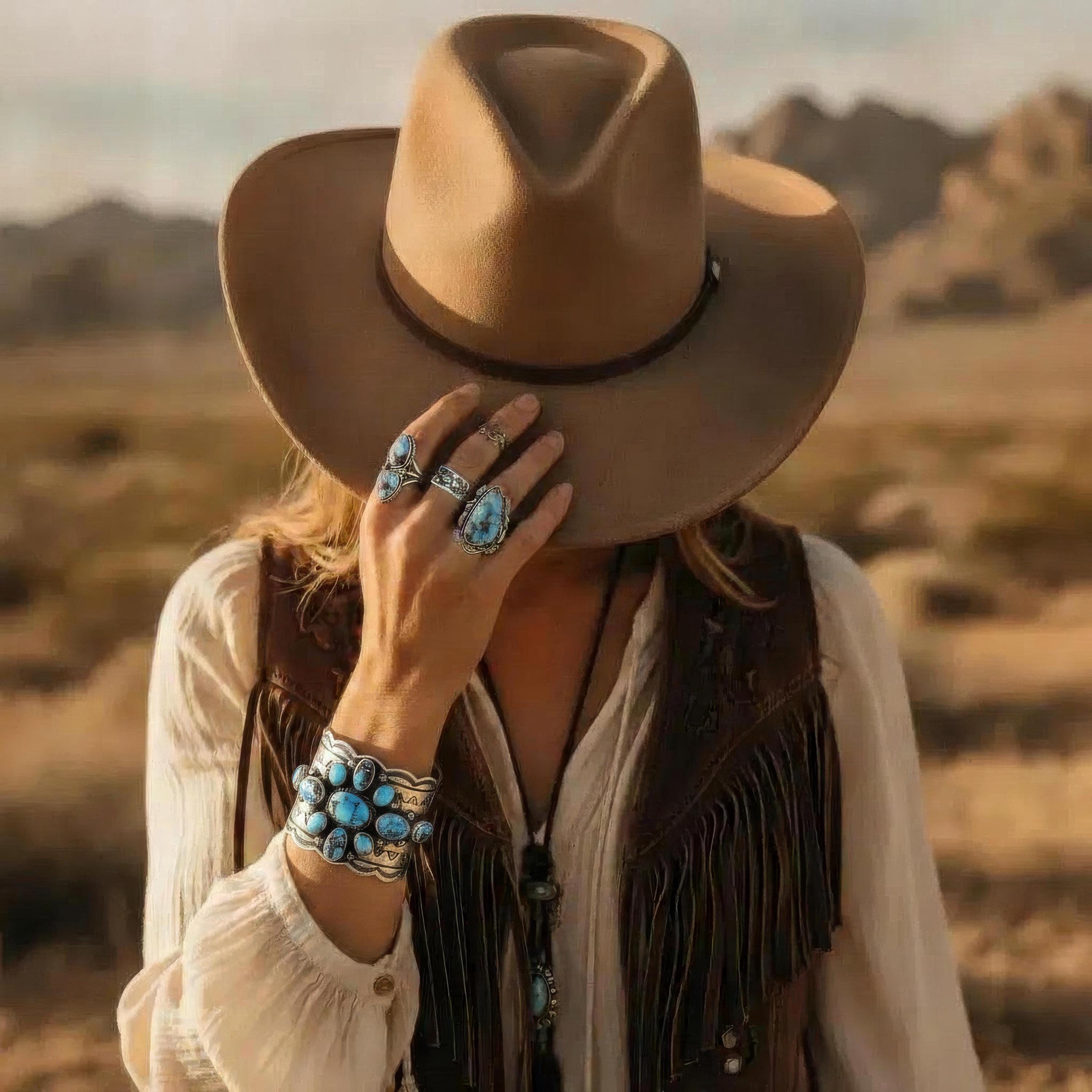 Native American Sterling and Golden Hills Turquoise Cuff Bracelet